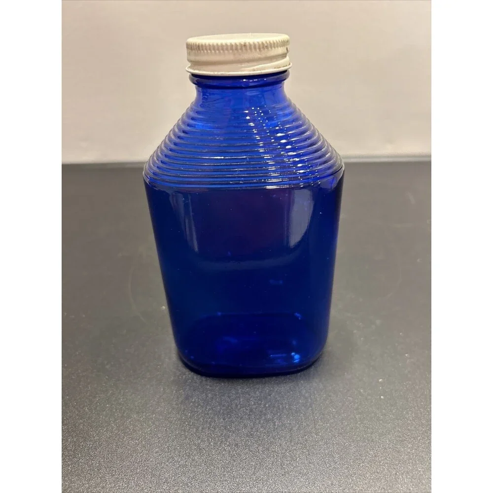 Brockway Milk Magnesia Cobalt Blue Bottle 1930-1940 Vintage